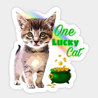 One Lucky Cat Sticker